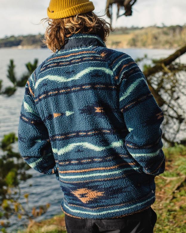 Passenger offroad återvunnen sherpa fleece blå korall geomönster D422J37 blå korall geomönster