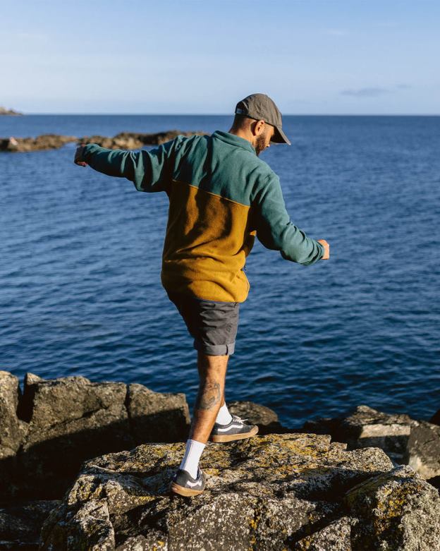 Passenger sätt igång återvunnen polar 1/4 zip fleece djupt hav D422J73 djup ocean