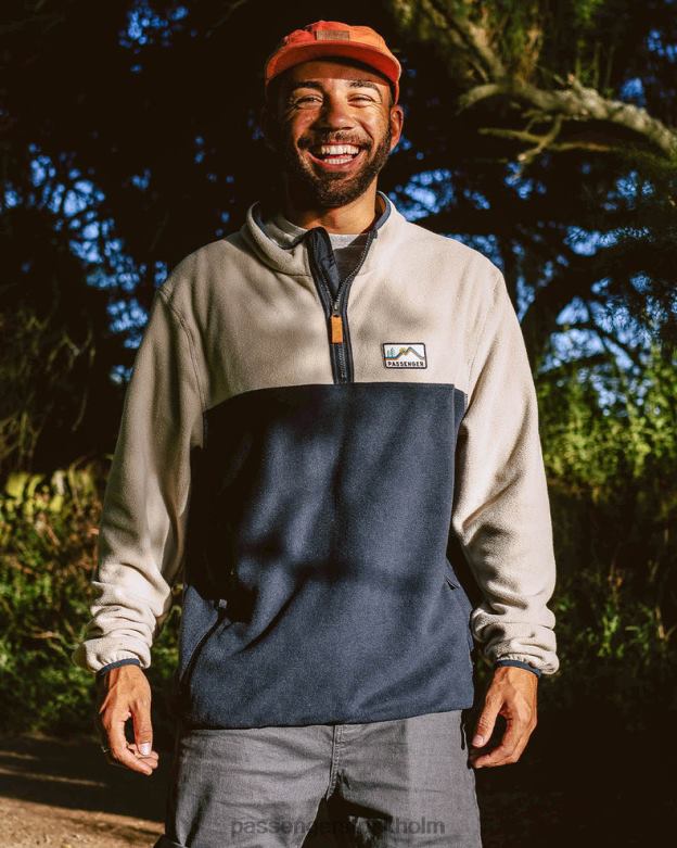 Passenger sätt igång återvunnen polar 1/4 zip fleece havregryn D422J52 gröt