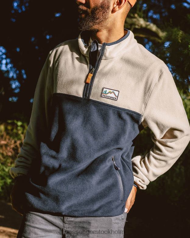Passenger sätt igång återvunnen polar 1/4 zip fleece havregryn D422J52 gröt