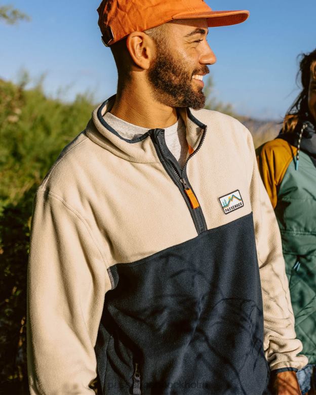 Passenger sätt igång återvunnen polar 1/4 zip fleece havregryn D422J52 gröt