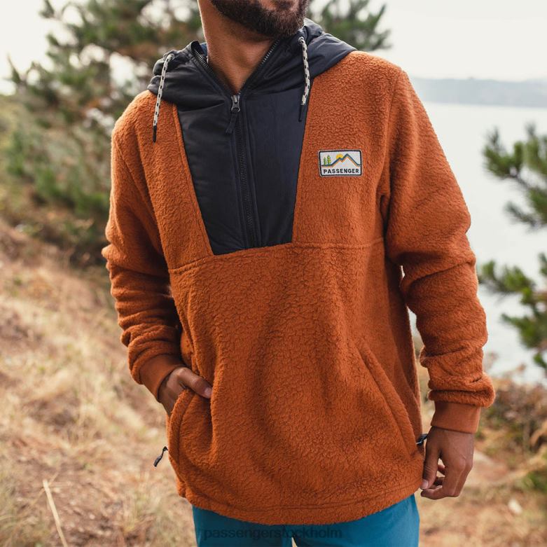 Passenger spindrift återvunnen sherpa luva fleece glaserad ingefära D422J69 glaserad ingefära