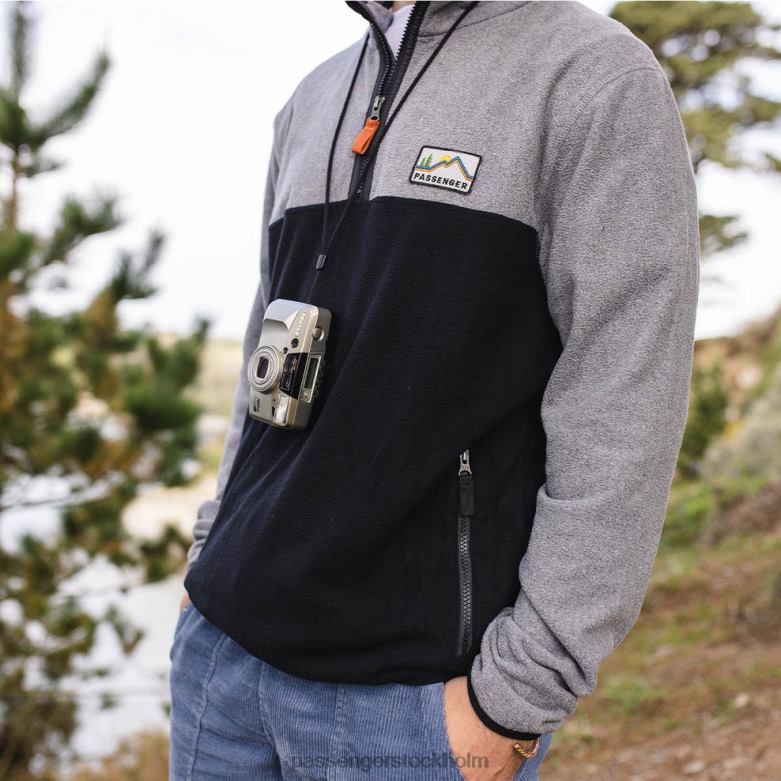 Passenger ställ av återvunnen 1/4 dragkedja polar fleece grå märgel/svart D422J42 grå märgel/svart