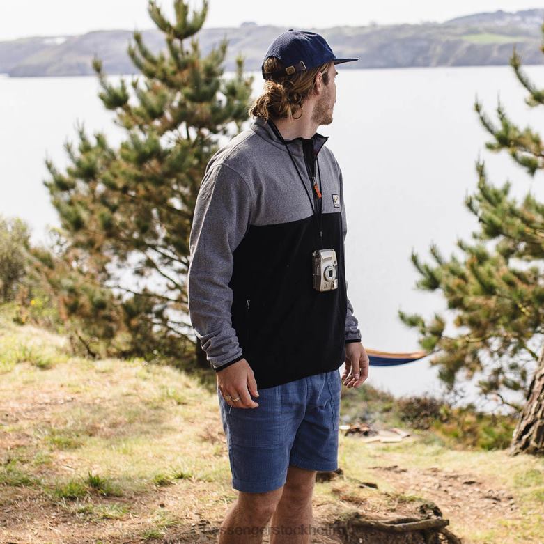 Passenger ställ av återvunnen 1/4 dragkedja polar fleece grå märgel/svart D422J42 grå märgel/svart