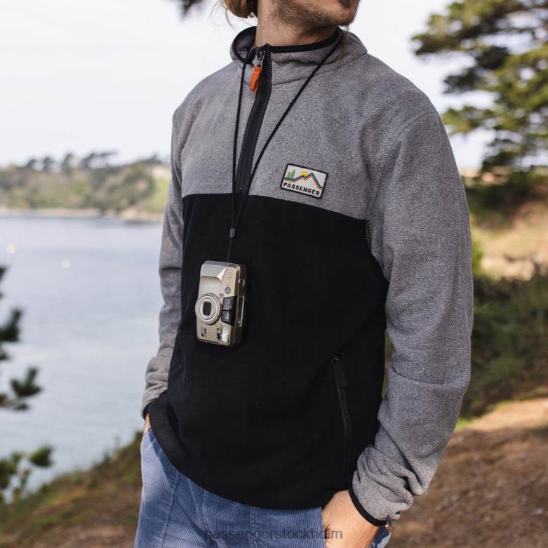 Passenger ställ av återvunnen 1/4 dragkedja polar fleece grå märgel/svart D422J42 grå märgel/svart