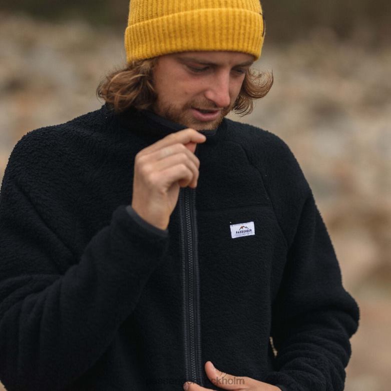 Passenger tripper hel dragkedja återvunnen sherpa fleece svart D422J28 svart
