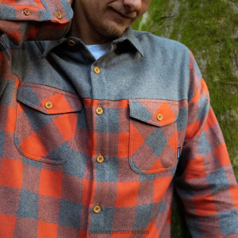 Passenger bozeman skjorta buffalo rutig orange D422J274 buffalo check orange