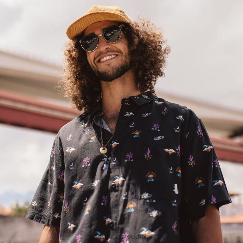 Passenger chill ekologisk bomull kortärmad skjorta joshua tree svart D422J264 joshua tree svart