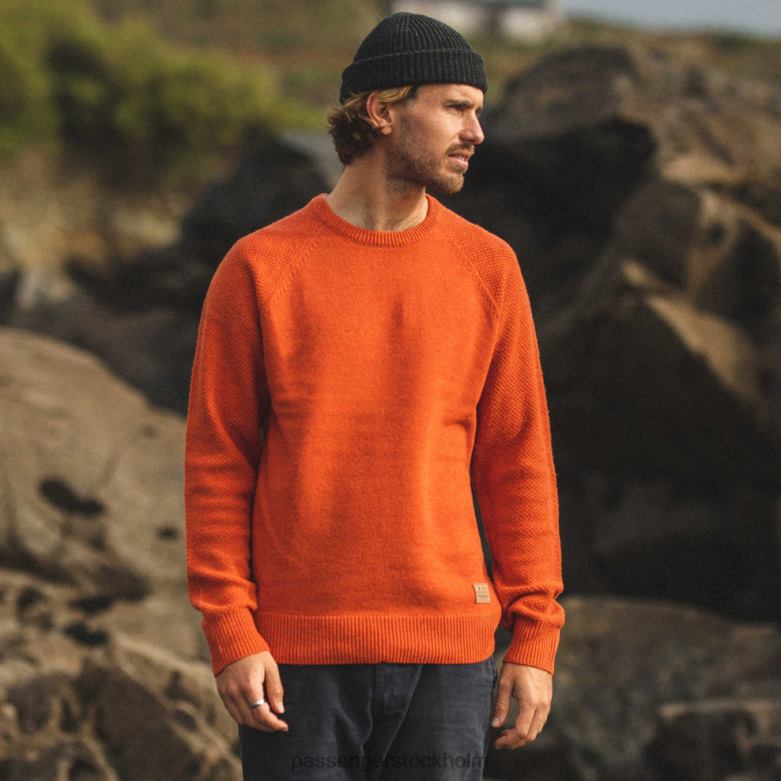 Passenger stuga stickad tröja sunset orange D422J212 solnedgång orange