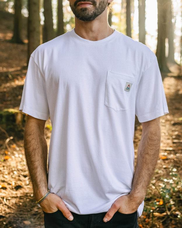 Passenger Heritage återvunnen bomullsficka t-shirt vit D422J351 vit