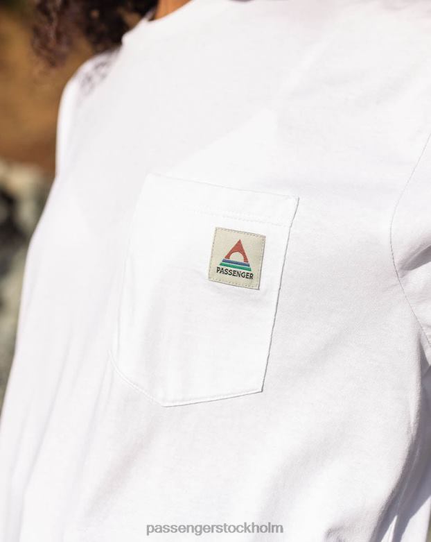 Passenger Heritage återvunnen bomullsficka t-shirt vit D422J351 vit