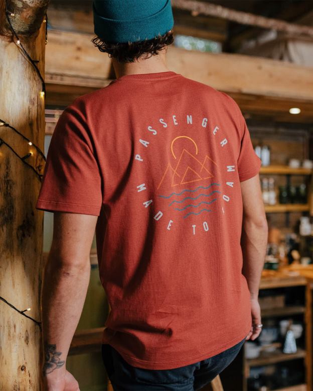 Passenger eskapism återvunnen bomull t-shirt bränd röd D422J344 bränd röd