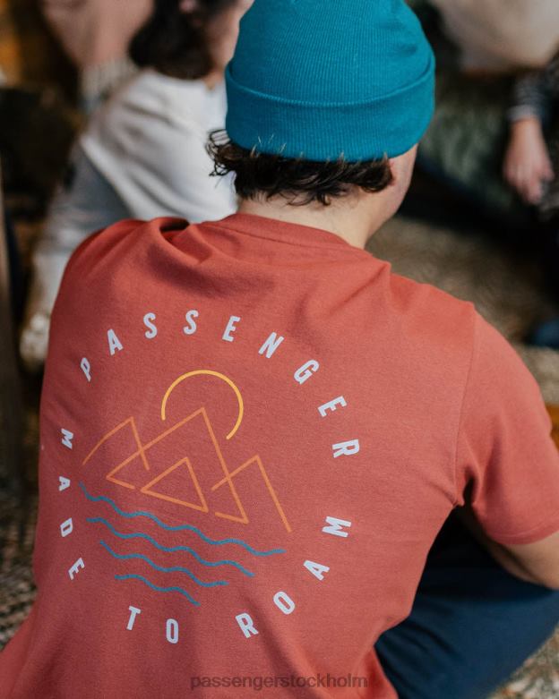 Passenger eskapism återvunnen bomull t-shirt bränd röd D422J344 bränd röd