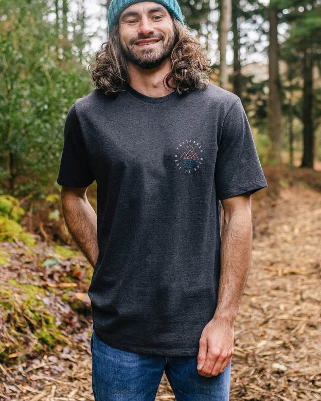 Passenger eskapism återvunnen bomull t-shirt kol märgel D422J353 träkol märgel