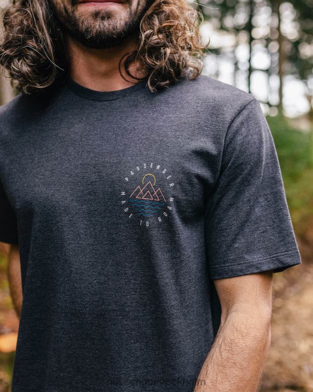 Passenger eskapism återvunnen bomull t-shirt kol märgel D422J353 träkol märgel