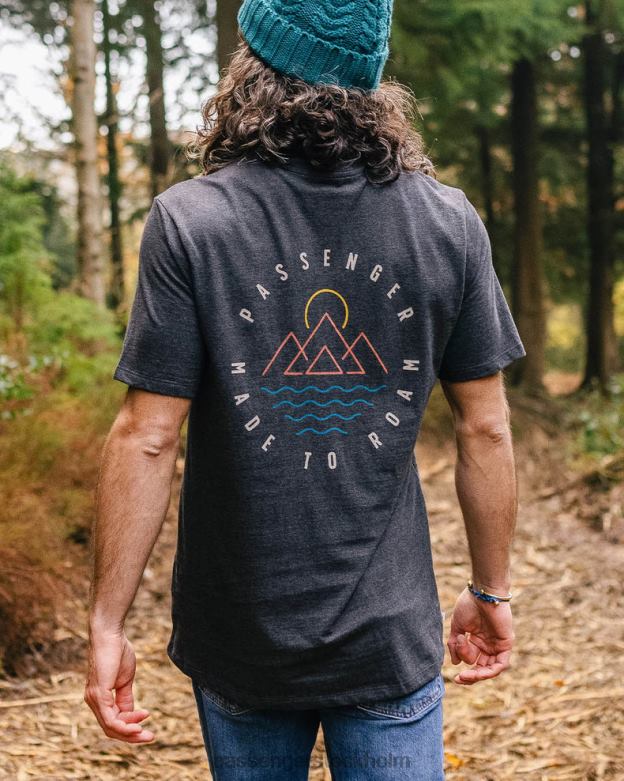 Passenger eskapism återvunnen bomull t-shirt kol märgel D422J353 träkol märgel