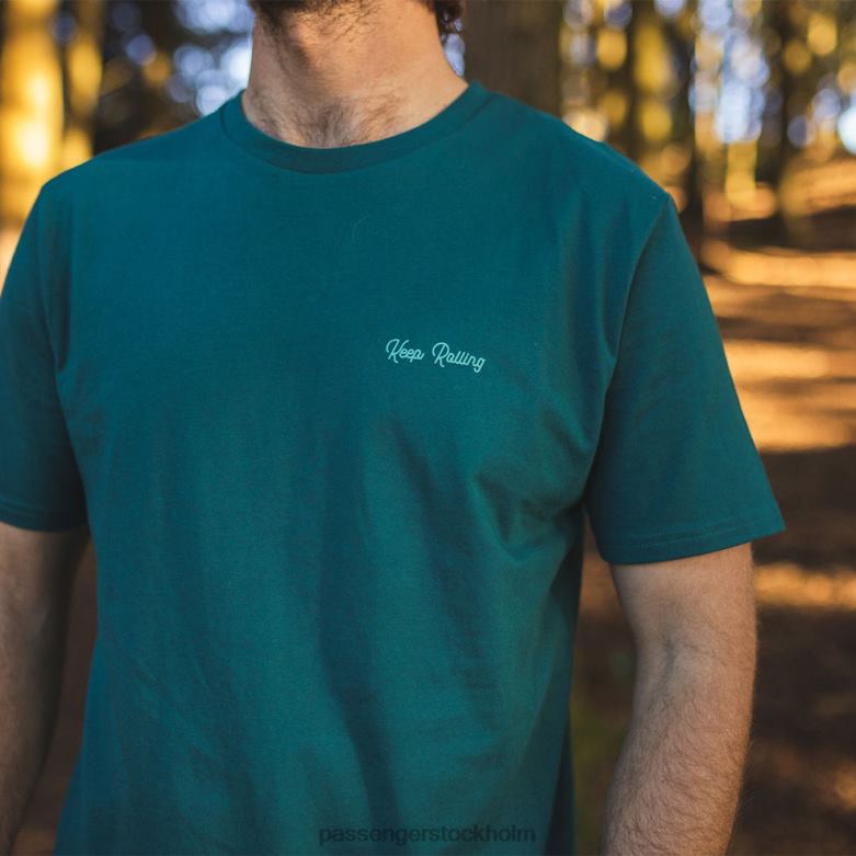 Passenger fortsätt rulla t-shirt av återvunnen bomull stormgrön D422J378 stormgrönt