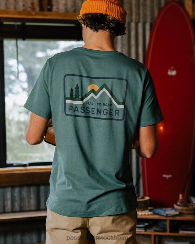 Passenger gjord för att ströva omkring i återvunnen bomull t-shirt djupt hav D422J369 djup ocean