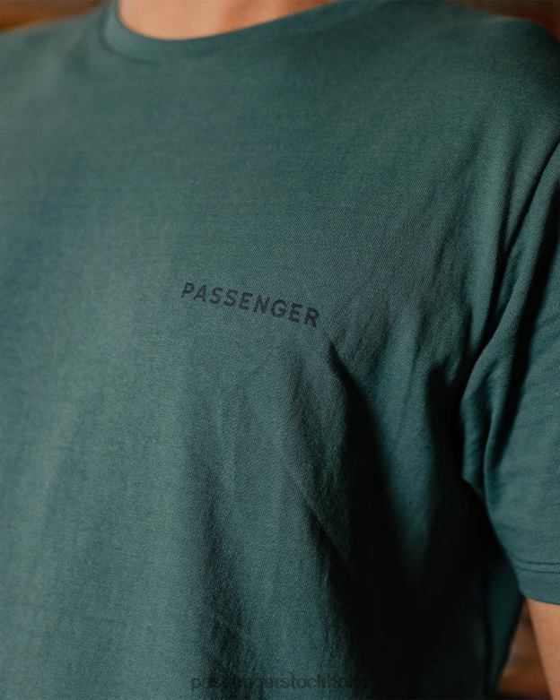 Passenger gjord för att ströva omkring i återvunnen bomull t-shirt djupt hav D422J369 djup ocean