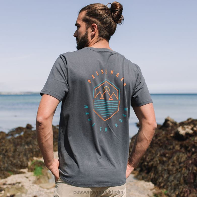 Passenger guidad t-shirt i återvunnen bomull blekt svart D422J377 blekt svart