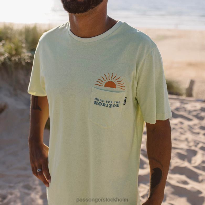 Passenger horizon återvunnen bomullsficka t-shirt mjuka gröna D422J373 mjuka gröna