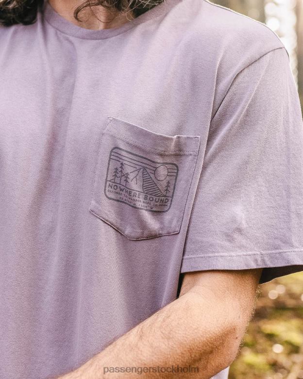 Passenger ingenstans bunden pocket t-shirt dammig lila D422J355 dammig lila