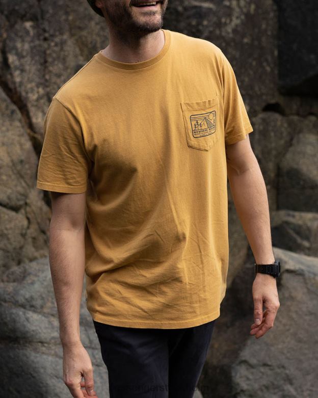 Passenger ingenstans bunden pocket t-shirt dammig ockra D422J368 dammig ockra