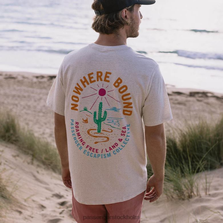Passenger land & hav återvunnen bomull t-shirt milky marl D422J374 mjölkig märgel