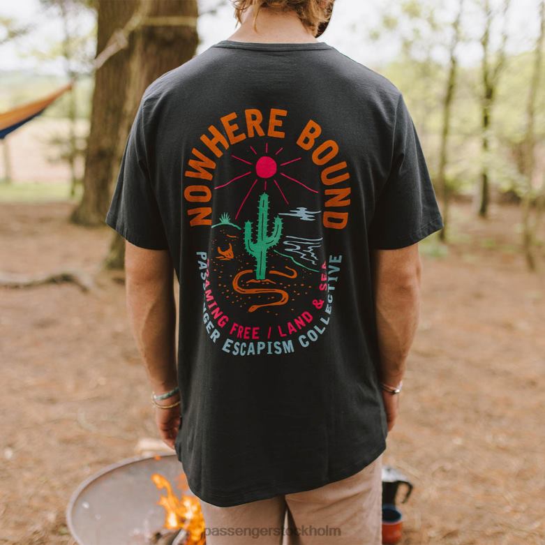 Passenger land & sea återvunnen bomull t-shirt svart D422J371 svart
