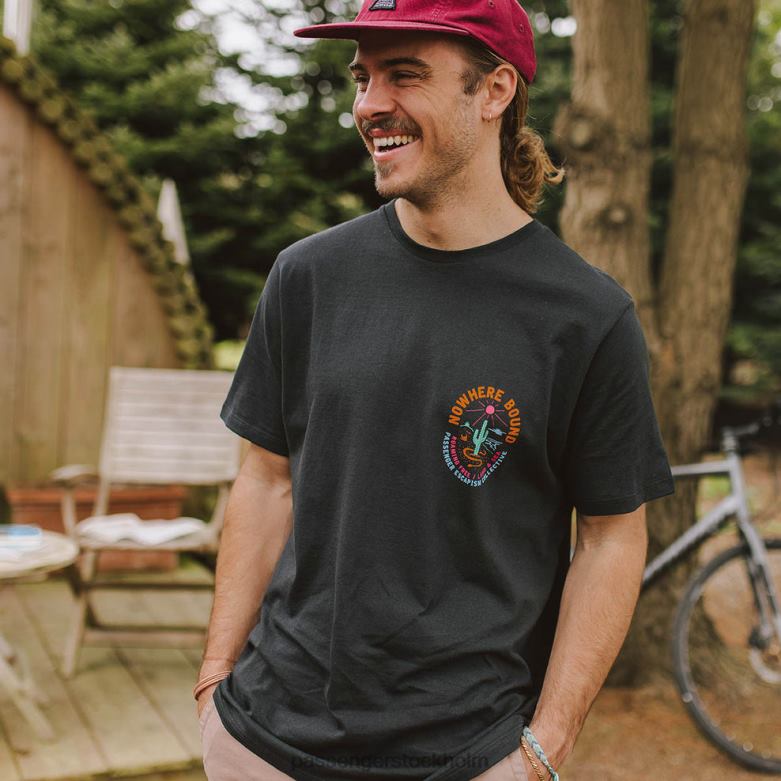 Passenger land & sea återvunnen bomull t-shirt svart D422J371 svart