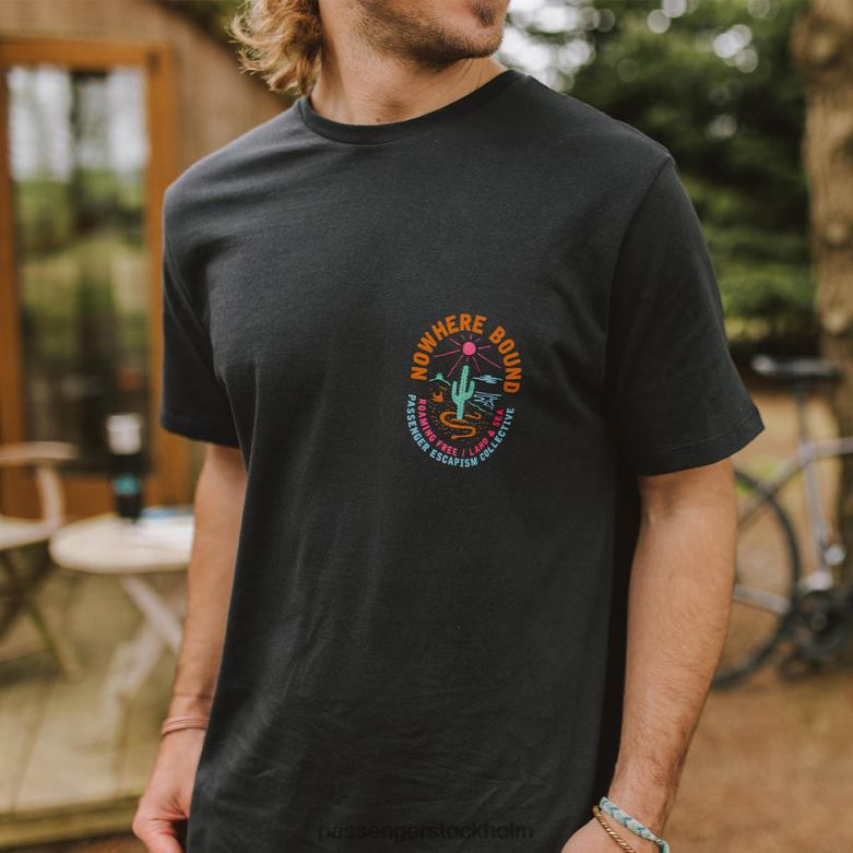 Passenger land & sea återvunnen bomull t-shirt svart D422J371 svart