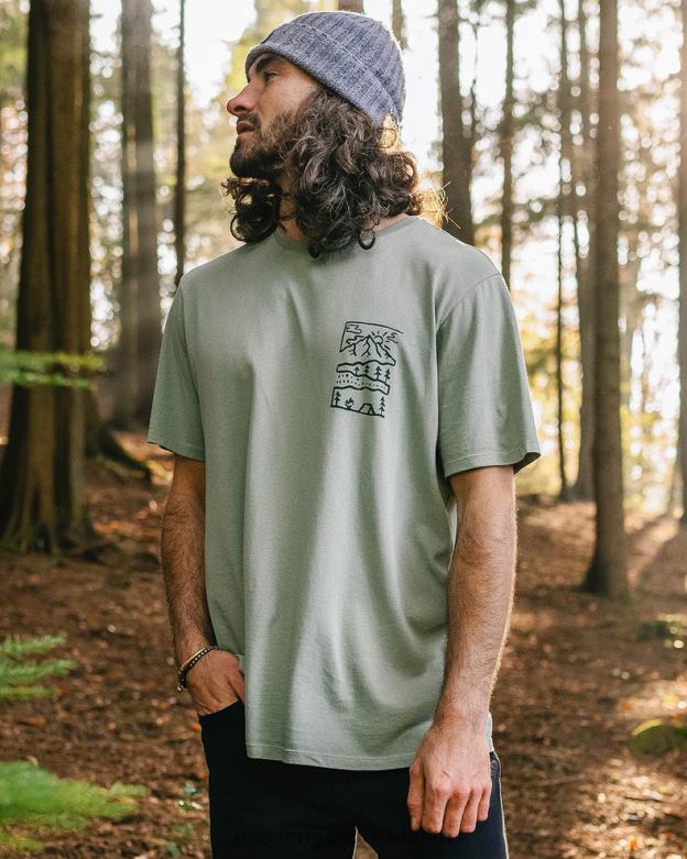 Passenger natur återvunnen bomull t-shirt pistage D422J365 pistasch