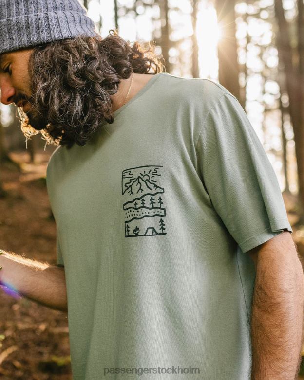 Passenger natur återvunnen bomull t-shirt pistage D422J365 pistasch
