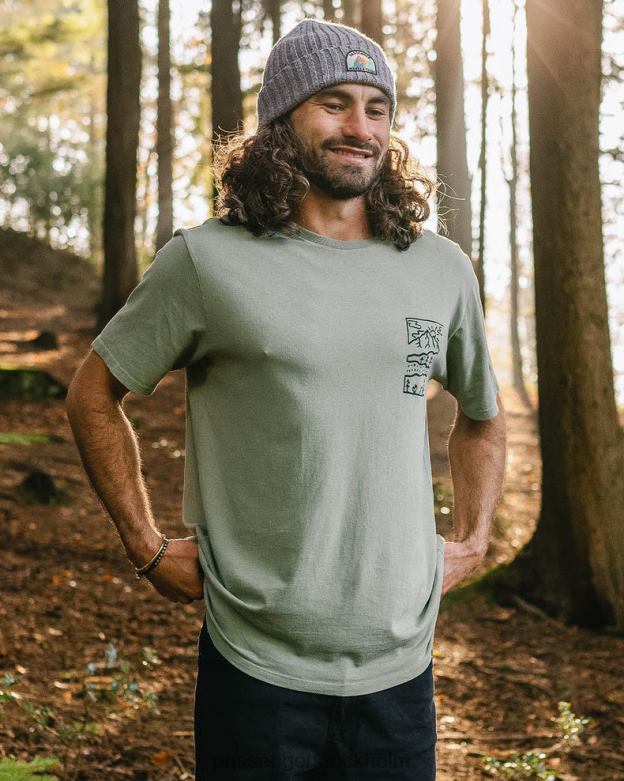 Passenger natur återvunnen bomull t-shirt pistage D422J365 pistasch