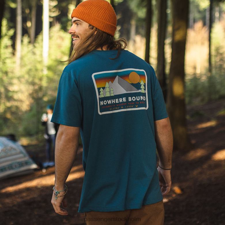 Passenger tourer t-shirt i återvunnen bomull blå korall D422J383 blå korall