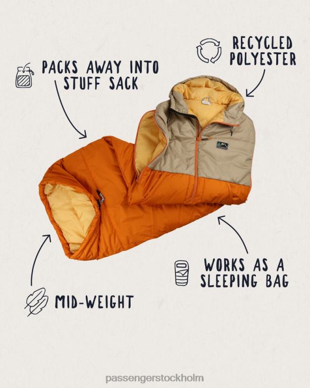 Passenger good times återvunnen sovsäck chinchilla brown/sunrise orange D422J585 chinchilla brun/sunrise orange