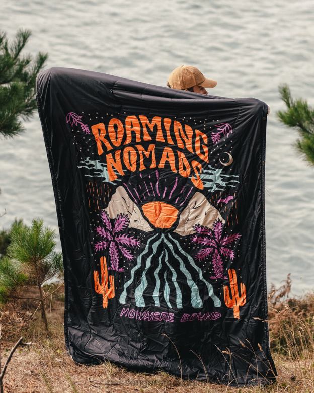 Passenger nomadiskt återvunnen sherpafilt roamingtryck svart D422J581 roaming tryck svart