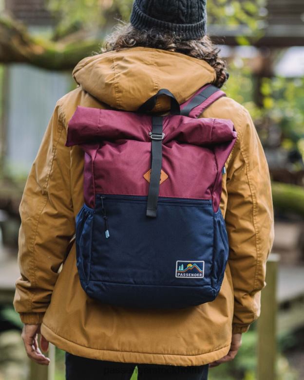 Passenger backwoods återvunnen rolltop 32l marin/vinröd D422J546 marinblå/vinröd