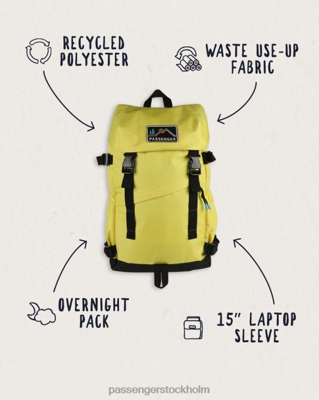 Passenger boondocker återvunnen 26l ryggsäck glänsande gul D422J563 glänsande gul