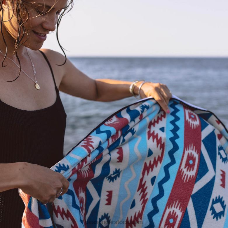 Passenger portland återvunnen strandhandduk multi geo stripe coral D422J629 multi geo stripe korall