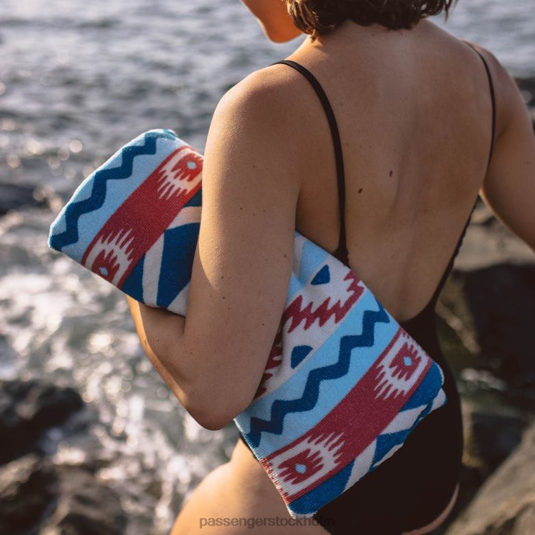Passenger portland återvunnen strandhandduk multi geo stripe coral D422J629 multi geo stripe korall