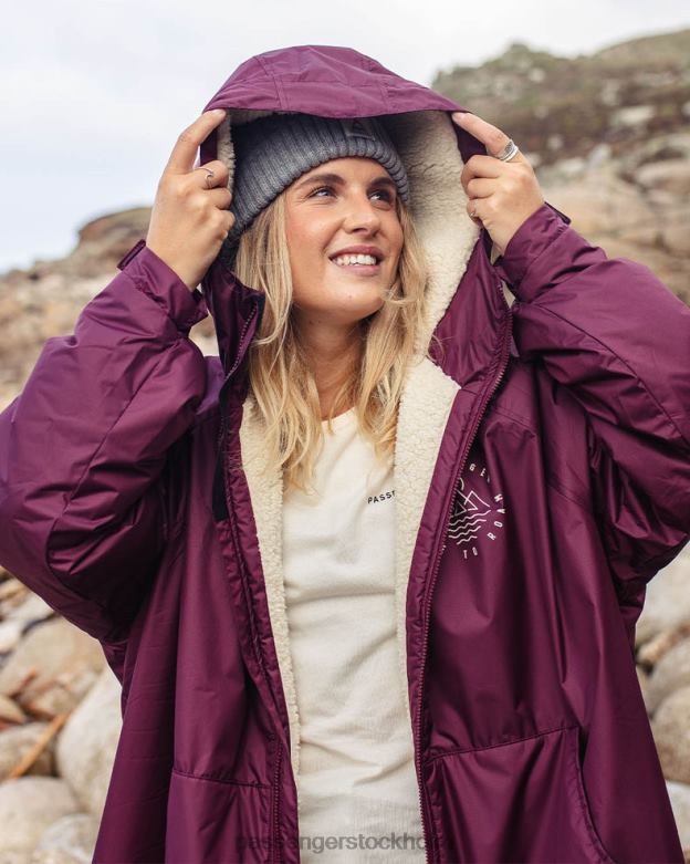 Passenger eskapism återvunnen sherpa fodrad byta mantel vin D422J608 vin